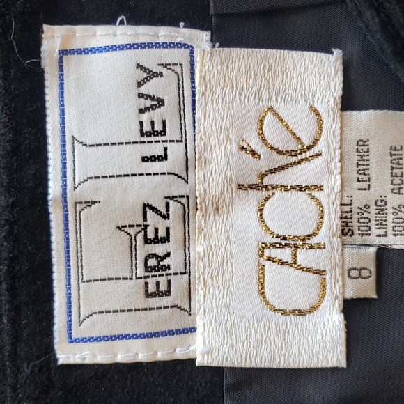 Vintage CACHE x EREZ LEVY Black Suede Leather Fringe Wrap Skirt sz 8 Women's VTG - Picture 5 of 6